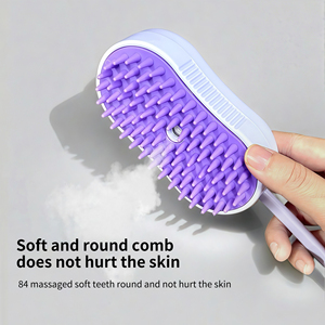 Peine de espray púrpura ecológico para gatos y perros, masaje y características de limpieza que eliminan el pelo - Product Image 2