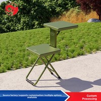 Chaise de pêche pliable robuste et moderne avec cadre en ABS et acier, dossier moulé par soufflage et surface de bureau réglable