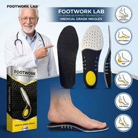 LAB FOOTWORK D-081 Semelles orthopédiques unisexes pour le sport avec soutien de la voûte plantaire, matériaux en fibre de carbone PU, confort sportif pour les chaussures