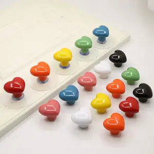 Керамика в форме сердца красочная милая керамическая ручка для детского шкафа, дверной ящик, цветные дверные ручки