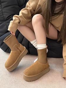 2025 nouvelles chaussures de créateur en gros mode hiver mignon bottes de neige bottes chaudes pour femmes <span class=keywords><strong>Cowboy</strong></span> femmes bottes d'hiver en cuir - Product Image 5