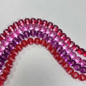 Perles en verre blanc marbré de 10 mm, transparentes, pour la fabrication de bijoux DIY pour les vacances d'été - Product Image 1