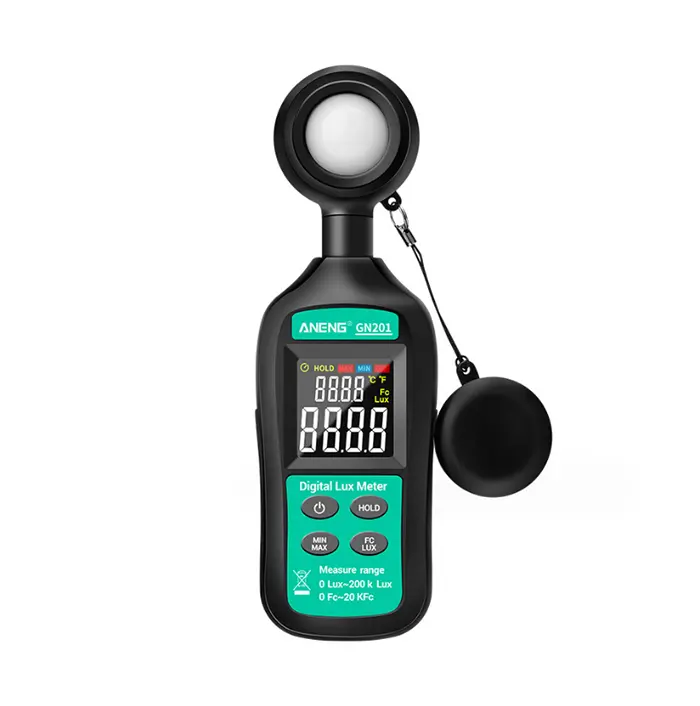 GN201 Luxmeter Medidor de luz digital 200K Medidor de Lux Fotómetro Medidor UV Radiómetro UV Iluminómetro de mano Fotómetro