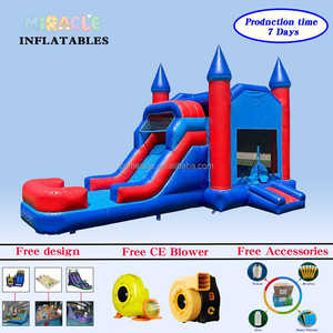 Prix promotionnel : Château gonflable commercial combiné avec toboggan en PVC pour activités scolaires - Product Image 1