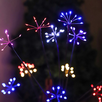 Lampes solaires étanches pour l'extérieur, à piquer dans le sol, scintillantes, blanc chaud, alimentées par énergie solaire, décoration de festival, feux d'artifice LED
