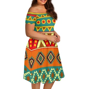 Robe courte plissée décontractée d'été 2024 pour femmes, sans bretelles, en tissu wax africain orange, pour la plage, les mariages et les fêtes - Product Image 4