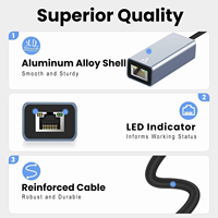 Adaptador USB a RJ45 Tipo-C 2 en 1 Gigabit Ethernet USB3.0 con Cable de 1000 Mbps para Computadoras Portátiles en Existencia