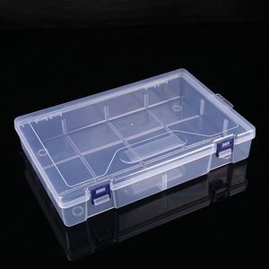 Transparent 10 Compartment Storage Box Plastic Organizer For Tools Toys Building Blocks Puzzles Rectangular Covered Bin - Product Image 1