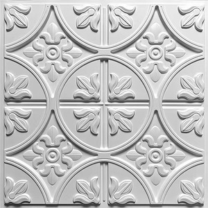 Plaques de plafond carrées en PVC imperméables de style Art déco, panneaux muraux décoratifs en relief, PLB18, or antique - Product Image 4