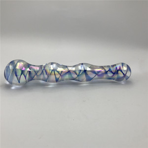 क्रिस्टल ग्लास <span class=keywords><strong>dildo</strong></span> छड़ी के लिए अंदर नीले फूल शैली युगल एनटीएस S5008 बहुरंगी - Product Image 4