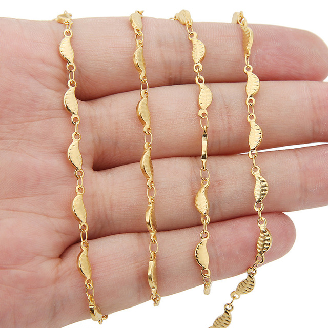 A1550 Non Tarnish 3.5*11mm 18k Gold Plated Chain Necklace Bracelet Diy Jewelry Making Bulk Chain Wholesale