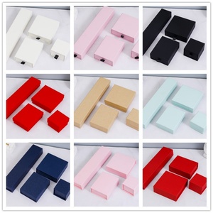 Custom Logo Rectangle Jewelry Clamshell Boxes for Rings Necklaces <b>Earrings</b> Paper Square Drawer Slide Packaging <b>Box</b> - Product Image 3