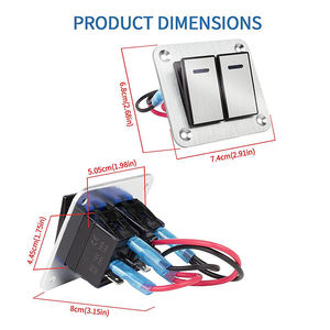 Dc <span class=keywords><strong>12V</strong></span>/24V ON-OFF màu xanh <span class=keywords><strong>LED</strong></span> ánh sáng 2 Gang nhôm rocker phổ mairne Power <span class=keywords><strong>switch</strong></span> Bảng điều chỉnh - Product Image 2