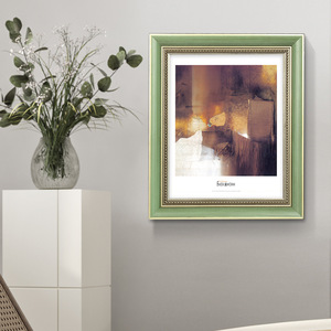 กรอบรูปไม้เงินแท้สไตล์โมเดิร์นโบราณเรียบง่าย  รักษาสิ่งแวดล้อม กันน้ำ พิมพ์ลายด้วยรังสียูวี ชุดกรอบรูปติดผนังสีเขียวและตั้งโต๊ะ - Product Image 5