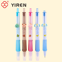 Stylos plume YIREN personnalisés avec clip en forme d'animaux mignons, ensemble en plastique, papeterie pour l'écriture et les finances, pour enfants et étudiants