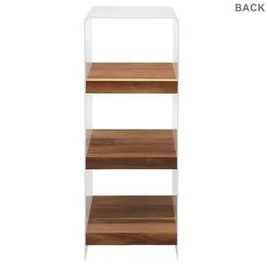 ثلاثة رفوف خشبية وتصميم أكريليك شفاف لإطاراتها - Product Image 6