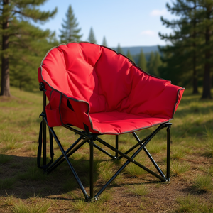Silla Plegable Roja para Camping con Bolsa de Transporte, Estructura de Aluminio, Muebles de Jardín para Exteriores - Product Image 2