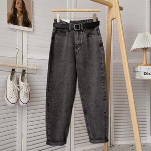 Femmes <span class=keywords><strong>taille</strong></span> <span class=keywords><strong>haute</strong></span> coupe ample confortable maman pantalon à la mode couleur unie respirant femme Denim pantalon décontracté <span class=keywords><strong>jean</strong></span> moulant - Product Image 5