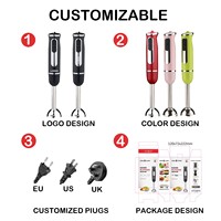 Mixeur Plongeant Multifonctionnel RSC pour Fruits, Ensemble Mixeur Plongeant Portable Puissant, Batteur Manuel HB011