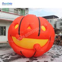 Lanterne Citrouille Gonflable d'Halloween Grande Décoration Gonflable Jack O'Lantern pour Jardin, Fête, Centre Commercial