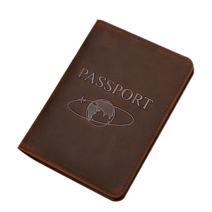 Hot selling genuine leather RFID passport visa holder protector with several card slots