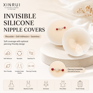 Couvre-tétons réutilisables collants invisibles avec adhésif perçant Couvre-tétons en silicone sans couture Pasties - Product Image 1