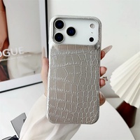 Étui de téléphone en cuir PU motif crocodile pour iPhone 17 16 15 14 13 12 11 Pro Max XS XR – Coque arrière tendance