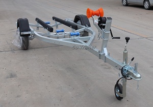 3m Marine-Bootsanhänger, Verzinkte Slipwagen für Kleinboote mit Kielrollen und Seitenstützen - Product Image 2