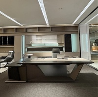 Ensemble bureau et chaises de direction modernes modulaires en bois massif haut de gamme de luxe léger