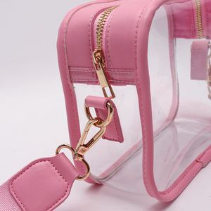 Sacs messager classiques pour femmes, broderie personnalisée, lettres DIY, sac à fermeture éclair en PVC transparent, approuvé pour les stades, hiver, automne, voyage - Product Image 2