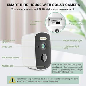 लकड़ी के पक्षी घर कैमरे 1080 पी एचडी लकड़ी के स्मार्ट बर्डनेस्ट सौर ऊर्जा पूर्ण रंग रात दृष्टि पक्षी प्रेमी के लिए देख रहा है - Product Image 3