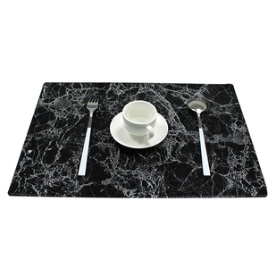 Chất lượng cao cấp lớn màu đen đá cẩm thạch bàn ăn <span class=keywords><strong>Mat</strong></span> không phai in tốc độ PU placemat/deskpad tùy chỉnh tấm <span class=keywords><strong>Mat</strong></span> Cổ Phiếu có sẵn - Product Image 2