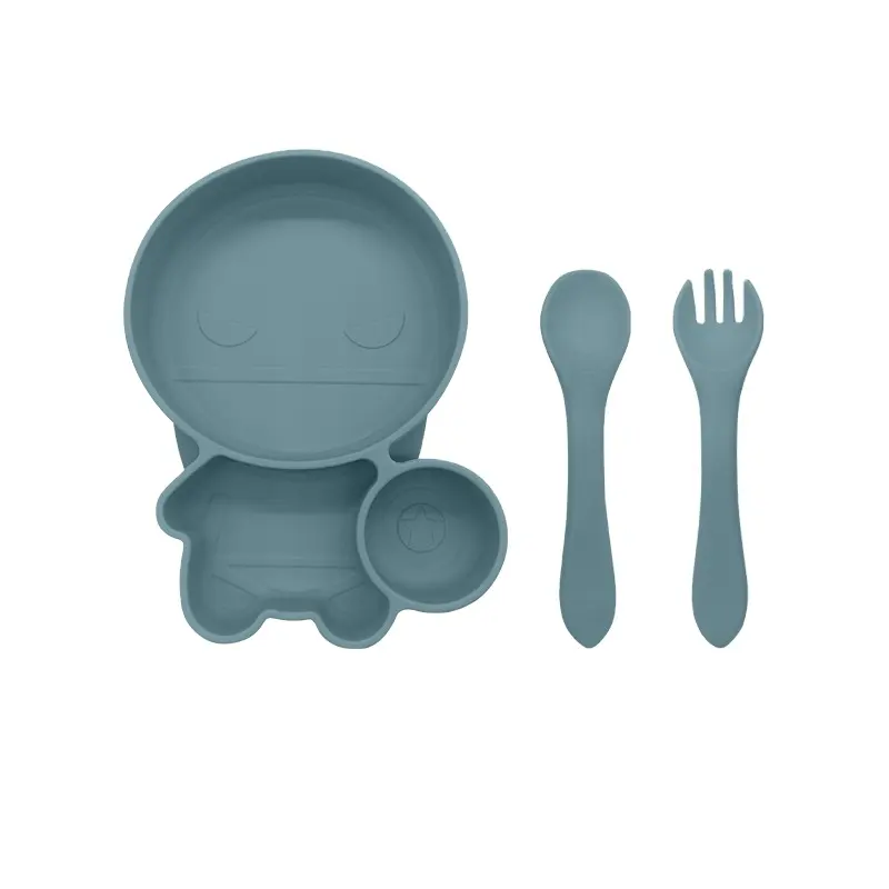 Design diviso per microonde e lavastoviglie 100% di aspirazione in Silicone piatto piatto piatto da pranzo in Silicone carino per bambini e bambini