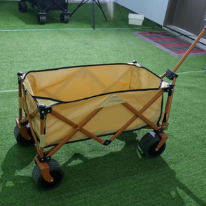 Carro Plegable Reforzado de Doble Plataforma para <span class=keywords><strong>Camping</strong></span>, Jardín, Playa, Carrito Portátil para Picnic, Plataforma con Estructura, OEM Personalizado - Product Image 6