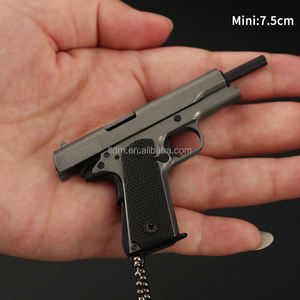 TikTok No Fire 70mm Mini Metalen Pistoolmodel Speelgoed Holster Pistoolvormig <span class=keywords><strong>Colt</strong></span> 1911 Beretta Kogels Sleutelhanger Pistoolmodel jongens speelgoedwapens - Product Image 6