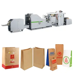 ROKIN BRAND recycling machine manufactures printinglezzri paper bag machine flat handle kraft carrier paper bag machine