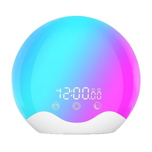 Double Sided Seven Color Ambient Night Light <b>Led</b> Electronic Alarm <b>Clock</b> With Sunrise Simulation For Bedroom Living Room Study - Product Image 5