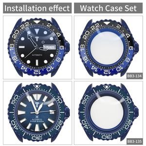 Skx cổ điển Matte màu xanh trường hợp đồng hồ 3 O 'đồng hồ cho skx007 009 phù hợp với nh35 nh36 phong trào vương miện chương Vòng Bezel chèn Mod các bộ phận - Product Image 6