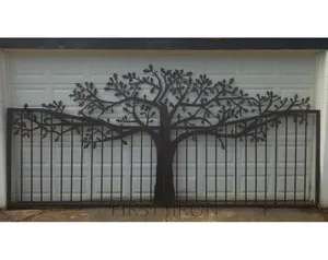 Tree of life design laser cut driveway double iron gate