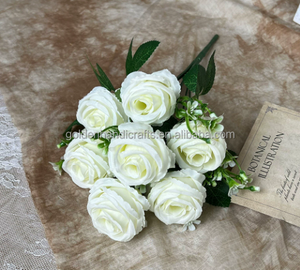 Fiori decorativi per la casa fiori artificiali 7 rami rosa <span class=keywords><strong>primavera</strong></span> rosa per la decorazione di nozze - Product Image 3