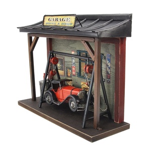 Ferro Metallo Artigianato Modello di <span class=keywords><strong>Auto</strong></span> Ornamenti In Metallo MDF Retro Shopfront Modello di Home Office Bar Mestieri Della Decorazione Dell'annata Della Decorazione Della Parete - Product Image 4