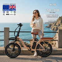 Europe France KOOLUX X16 Vélo Électrique 48V 15.6AH 250W Pliant VTT 150km Autonomie Batterie Amovible EN15194 Vélo Électrique Pliant