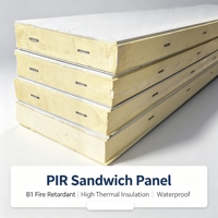 Panneau sandwich isolé PIR écologique imperméable et résistant au feu pour mur extérieur et toit de chambre froide d'entrepôt