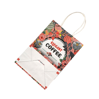 Sacs d'emballage de café à emporter de restaurant écologique imprimé du logo OEM avec poignées torsadées sacs en papier kraft togo commerciaux recyclés pour aliments