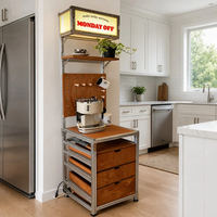 Meuble de rangement mobile en profilé aluminium et contreplaqué de bouleau pour salon, buffet de cuisine avec tiroirs