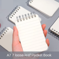 Carnet portable A7 en PP en gros - Étanche, extra épais, pages quadrillées/à points, recto-verso sans bavure, journal scolaire de poche