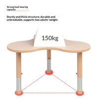 Table et chaise d'art en plastique pour enfants de maternelle, idéales pour les cours de formation, l'éducation précoce et l'apprentissage de l'écriture pour bébés (table trèfle)