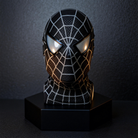Masque de héros 3D amusant pour cosplay, avec yeux rouges et bleus clignotants à LED, pour les fêtes, cadeau pour enfant