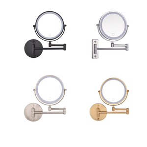 Treo Tường Trang Điểm Gương Thép Không Gỉ Gấp Thiết Kế Với <span class=keywords><strong>Magnifying</strong></span> Tính Năng Thay Đổi Độ Sáng Chiếu Sáng Chiếu Sáng Phòng Tắm Gương - Product Image 6