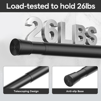 Tringle à rideau télescopique YIJIALE 13Y Mfr Adj 22mm 43.31-74.8in en acier au carbone antirouille, sans perçage, antidérapante, pour cuisine